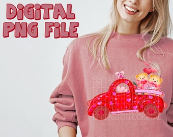 Valentine Truck Png, Valentine Png, Camisa Pink Truck, Camisa Lgbtq, Truck Png, Diseño de Sublimación, Regalo único para ella, Descarga instantánea