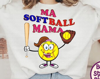Softball Mama Svg- Mama Softball Svg, Softball Svg, Soft ball Gifts, Instant Download - Sublimation File, Softball Mom Shirt -Prints art svg