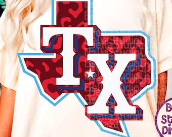 Texas Leopard Team Svg, Rangers Svg, Pdf, Eps, Png Bundle, Png, Dxf, Instant Download, DTF File SVG, Texas Team, Sublimation File, Leopard
