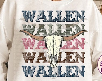 Custom Western Morgan Wallen Png, For Sublimation and Prints, Western Cowboy, Retro Pngs, Cow Skull and Cowhide, Digital file retro colors
