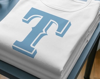 T Letter Blue Svg, Pdf, Eps, Png Bundle, Png, Dxf, Instant Download, DTF File SVG, Texas Team, Sublimation File, Baby Blue Color