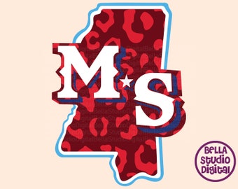 Mississippi Png, Karte Zustand svg und kleine Stadt, digitale Datei, Download Sublimations-T-Shirt - Dtf, direkte Übertragungsdatei, trendiges Png, Leopard Png