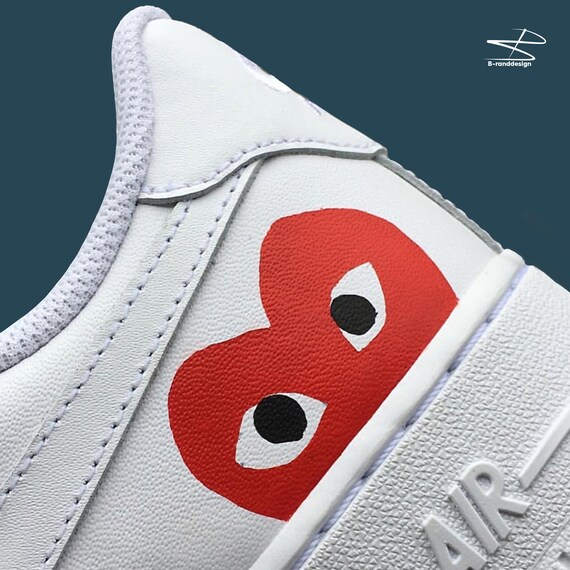 nike air force 1 with red heart