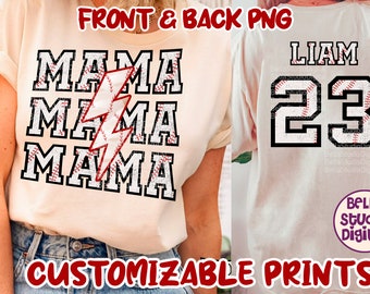 Kultige benutzerdefinierte Baseball Png, benutzerdefinierte Mama, Baseball Mama Png Shirt, Retro Shirt, Sport Mama, benutzerdefinierte Sporthemd, Png Sublimation Special