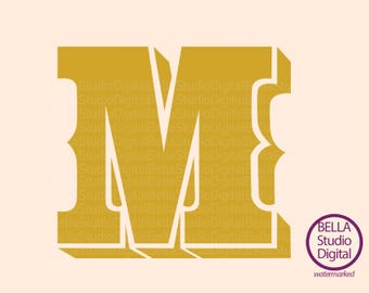 M Team Svg, State Letter Western, Pdf, Png Bundle, Instant Download, DTF Monogram SVG, Alphabet Sublimation Cricut File Svg Cut Silhouette