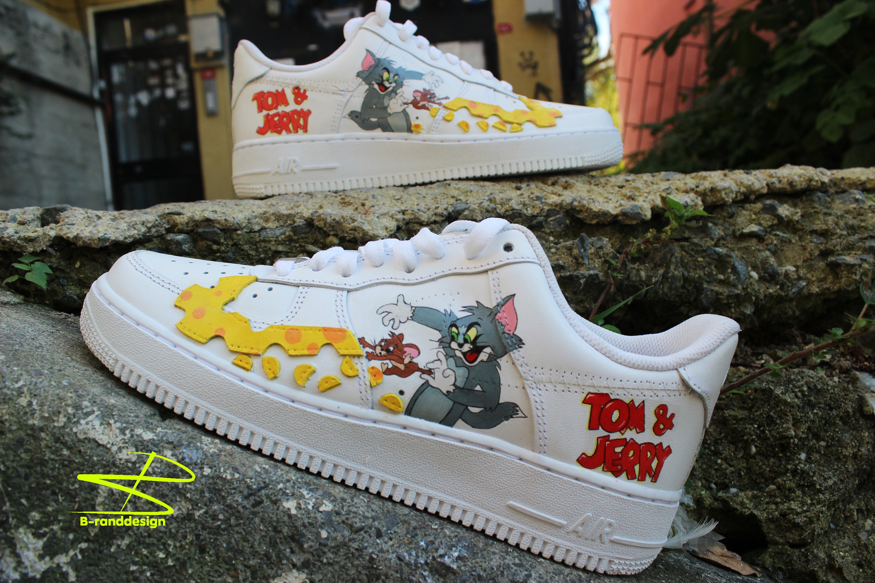 Custom Nike Air Force Tom and Jerry Custom Sneakers Custom - Etsy Denmark