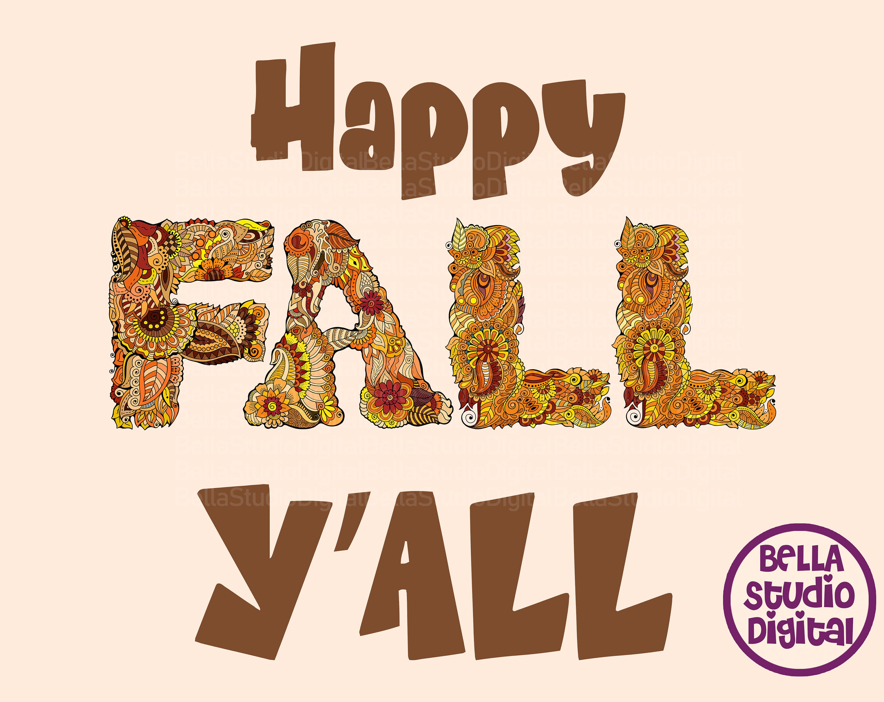 Happy FALL Yall Png Sublimation Digital Download ,fall Design, Pattern ...