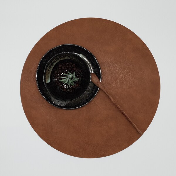 Leather Placemat and Coaster Set Etsy