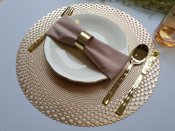 Modern Round Placemats Non Slip Easy Care Vinyl Set Modern Round Placemats Non Slip Easy, Vinyl Placemats For Round Tables