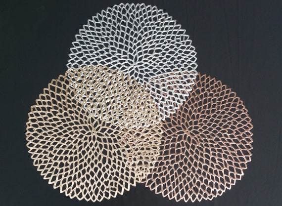 Gold Placemats Round Table Mats Wedding Placemats Set Of 4 Etsy