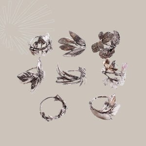 Herb Leaf Napkin Rings (Set of 8) – Rustic Zinc Alloy Table Decor
