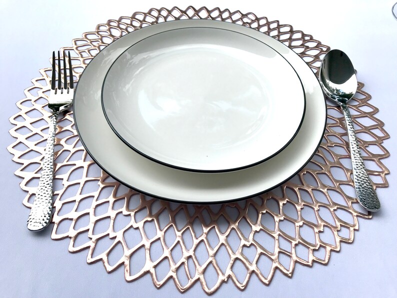 Gold Placemats Round Table Mats Wedding Placemat Set of 4 Etsy