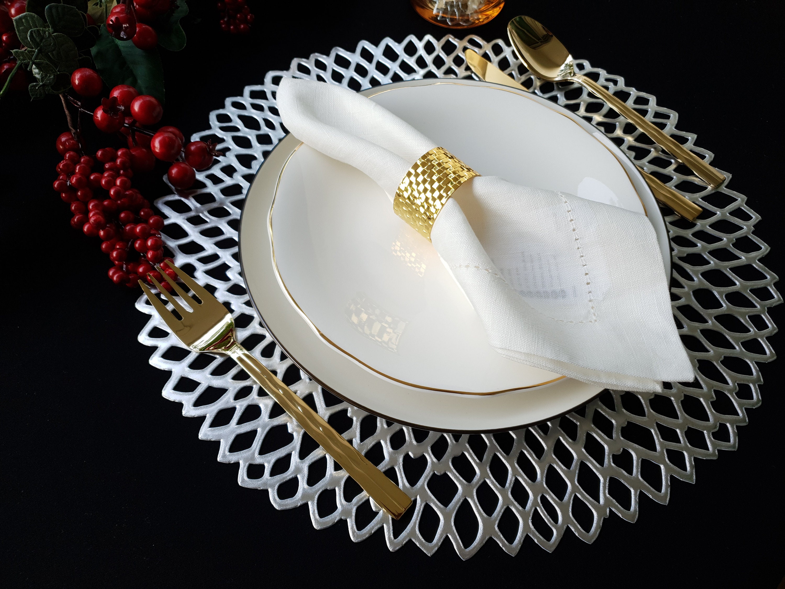 Gold Placemats Round Table Mats Wedding Placemats Set of 4 Etsy Ireland