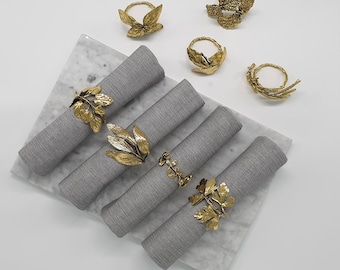 Herb Napkin Ring Set of 8 For All Occasions Thanksgiving New Year's  Leaf Napkin Rings - An Ideal Gift For Your Loved Ones!