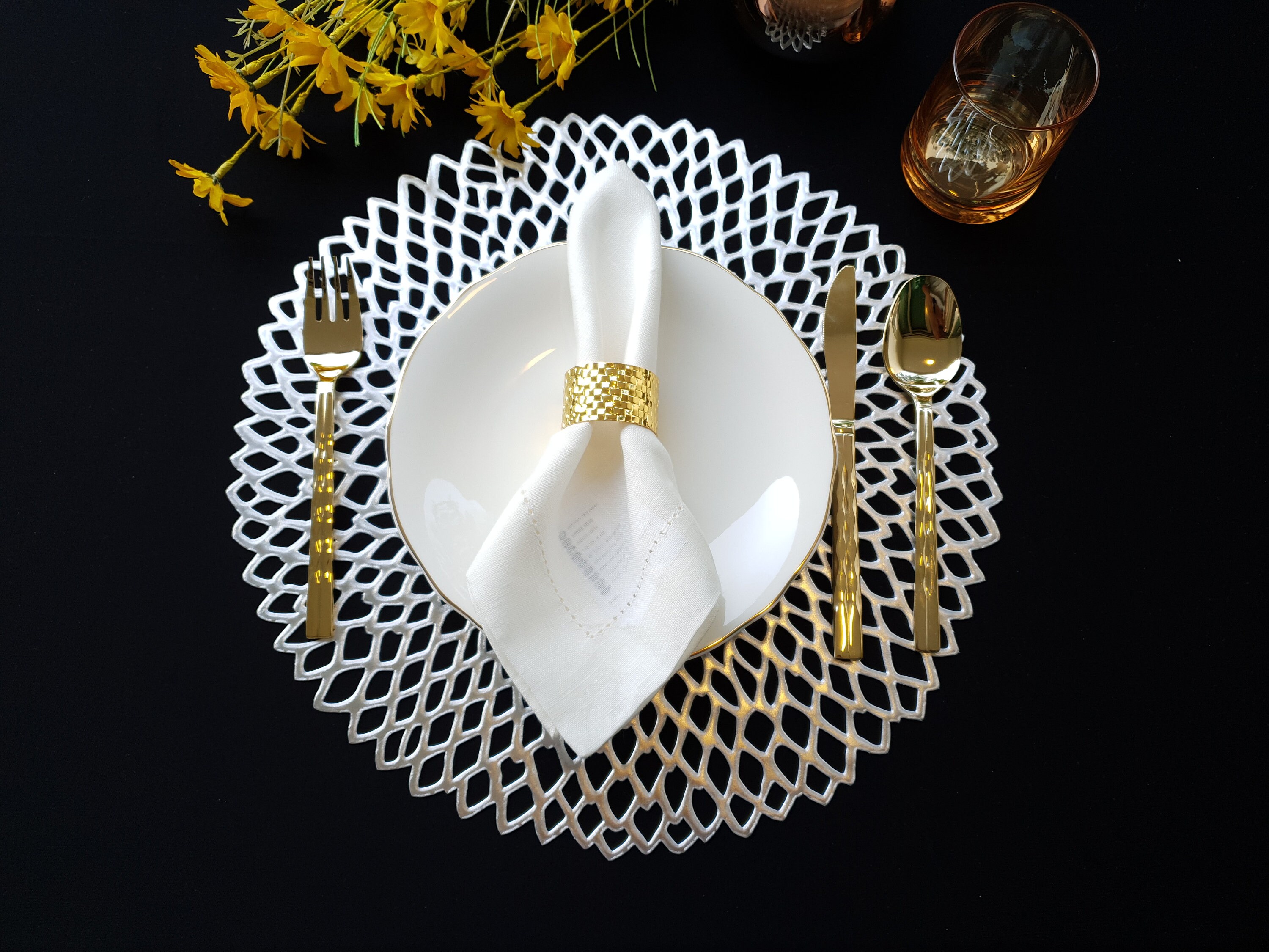 Gold Placemats Round Table Mats Wedding Placemat Set of 4 Etsy Australia