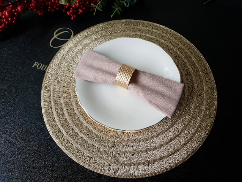 Gold Napkin Rings for All Occasions Napkin Ring Set of 6 Etsy
