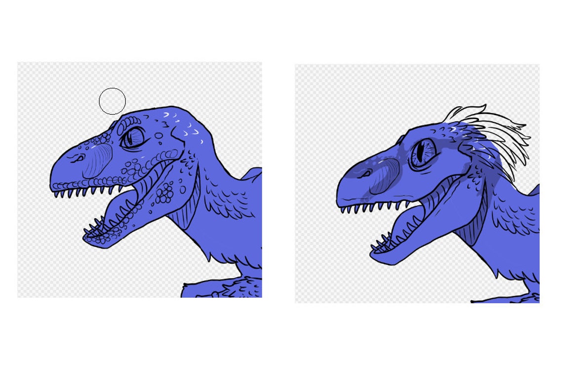 Dino Mask Raptor Drawing Base Front and Back View Reference Etsy