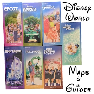 NEWEST 2026 Disney Park Map Brochures Walt Disney World | All 4 Parks - 7 Maps Total - Great for Crafting, scrapbooking and Trip Planning!