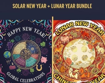 New Year Kids Bundle, Solar And Lunar New Printable Workbook