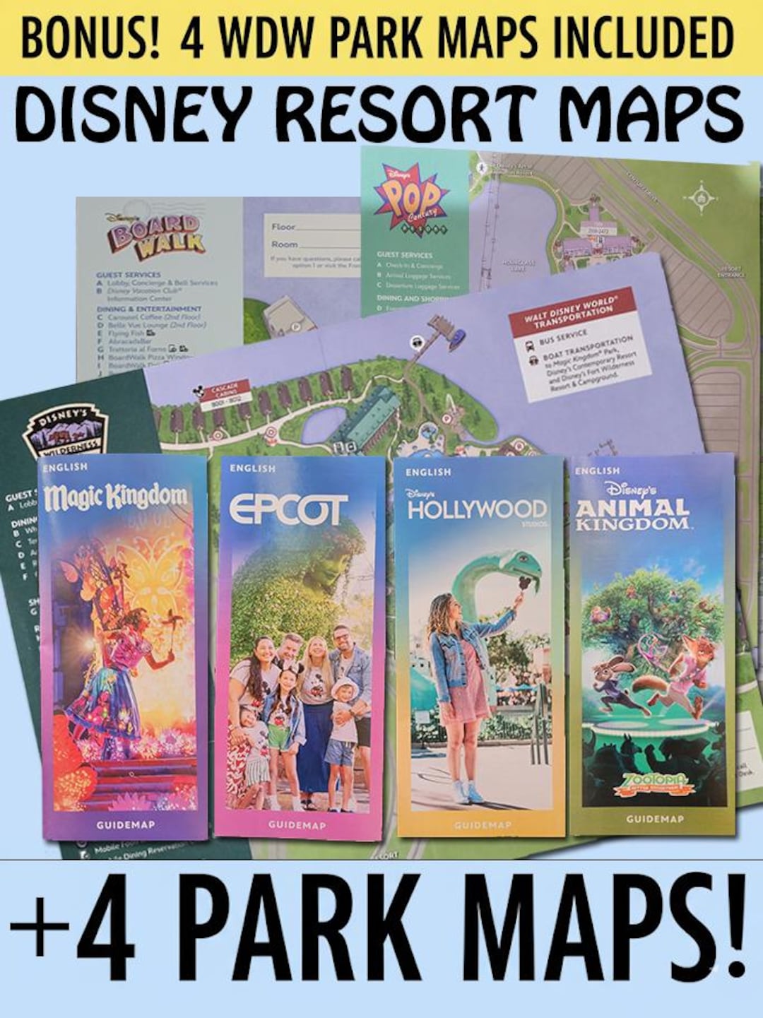 Disney's Resort Hotel Property Map Disney + 4 Park Map Walt Disney