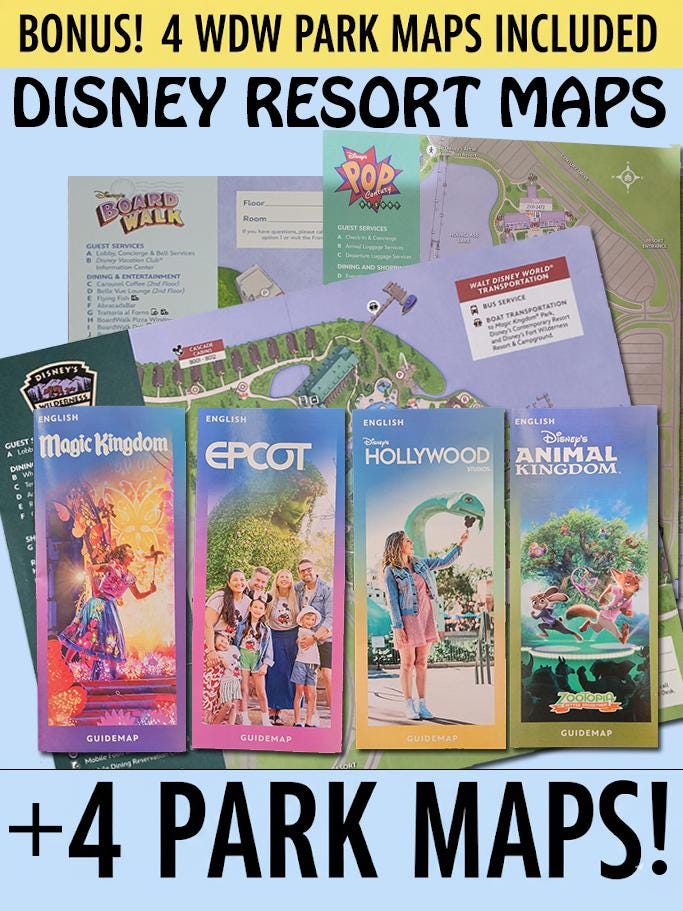 Disney's Resort Hotel Property Map Disney + 4 Park Map Walt Disney