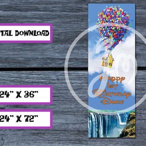 Disney Themed Birthday Banner, Birthday Party, UP!, UP, Pixar