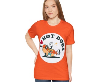 I Love Hot Dogs (I Heart Hot Dogs) Unisex Jersey Short Sleeve Tee
