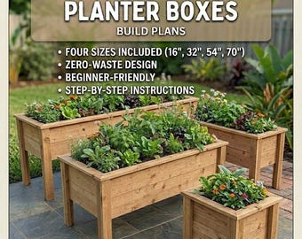 Progetti fai da te per fioriere da giardino / Design a zero sprechi per recinzioni a paletti / 4 misure / Progetti di falegnameria per fioriere rialzate ad alta efficienza