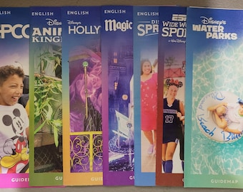 2025 Disney Park Maps Set of 7 – Magic Kingdom, EPCOT, Animal Kingdom, Hollywood Studios – Collectible Souvenirs & Scrapbooking