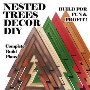 DIY Wooden Christmas Tree Nesting Set, 3 Sizes, Rustic Holiday Decor, Festive Stacked Trees, Easy Woodworking Project, Holiday Craft