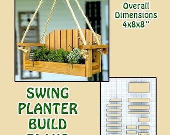 Swing Planter Plans, 4x8x8 Inch Wood Project | Beginner DIY