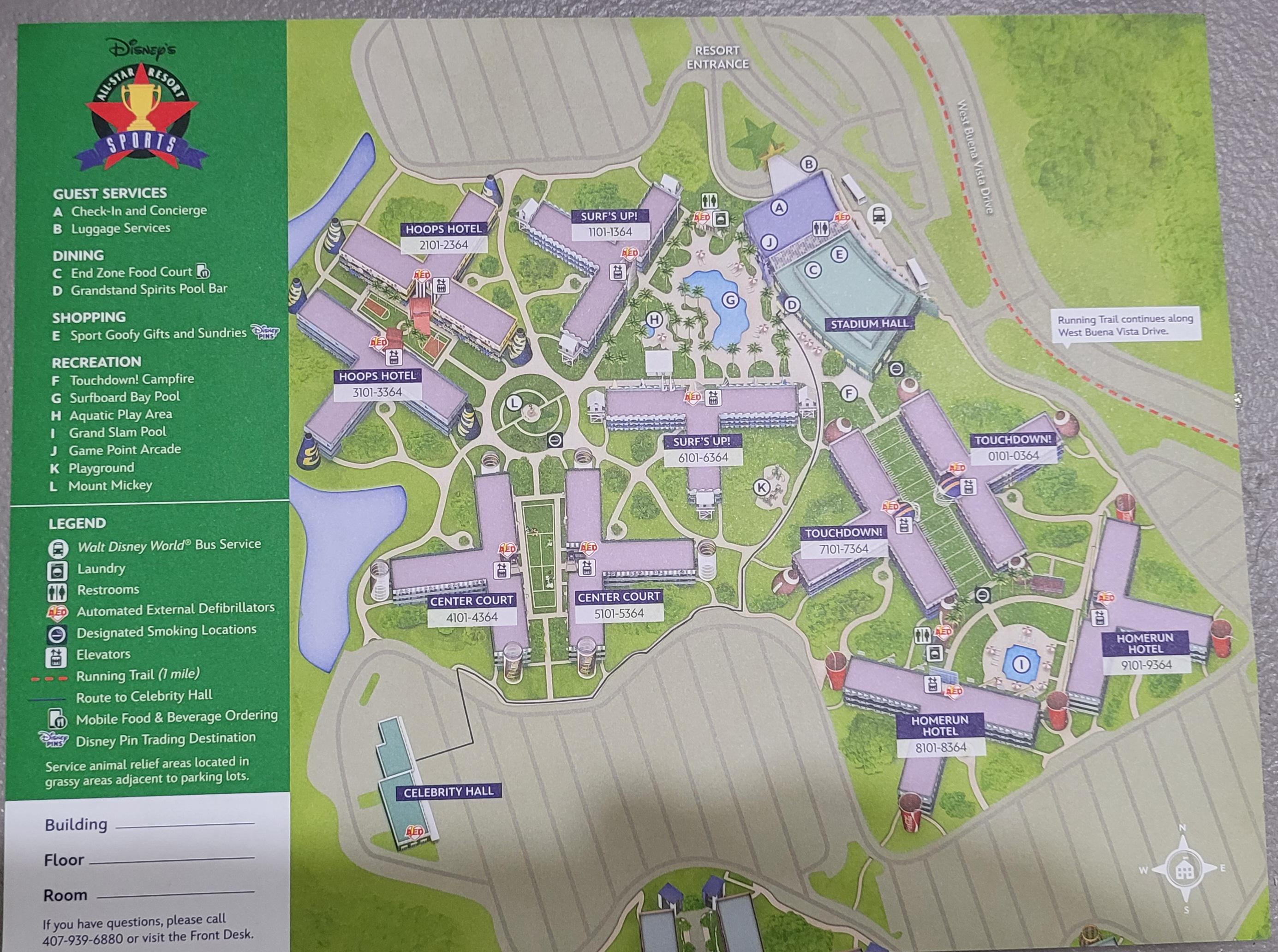Disney's Resort Hotel Property Map Disney + 4 Park Map Walt Disney