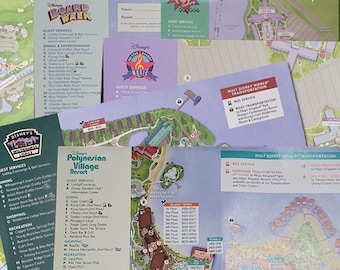 Disney Hotel Map, Paper Resort Property Guide | 17 Options