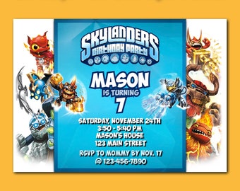 Skylander Invitation Etsy