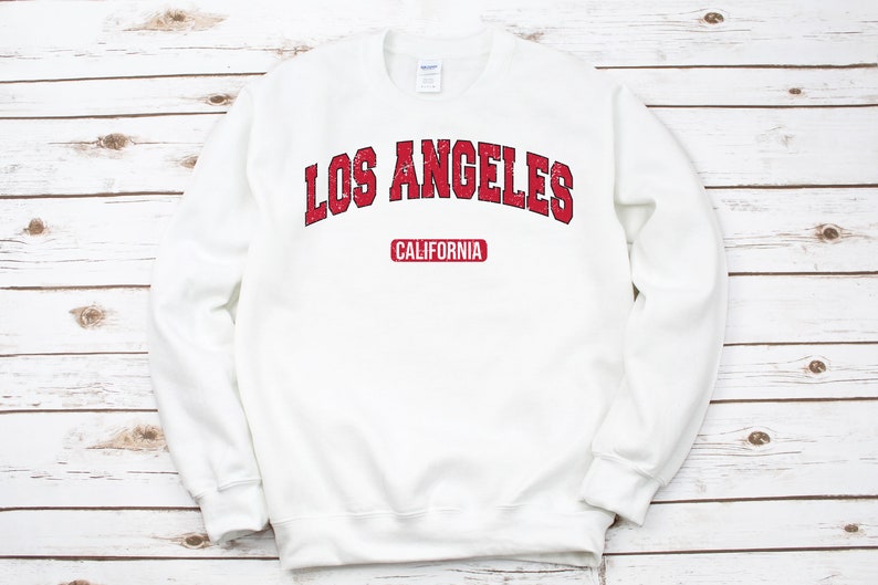 Los Angeles Sweatshirt Los Angeles Crewneck Sweatshirt Los Etsy