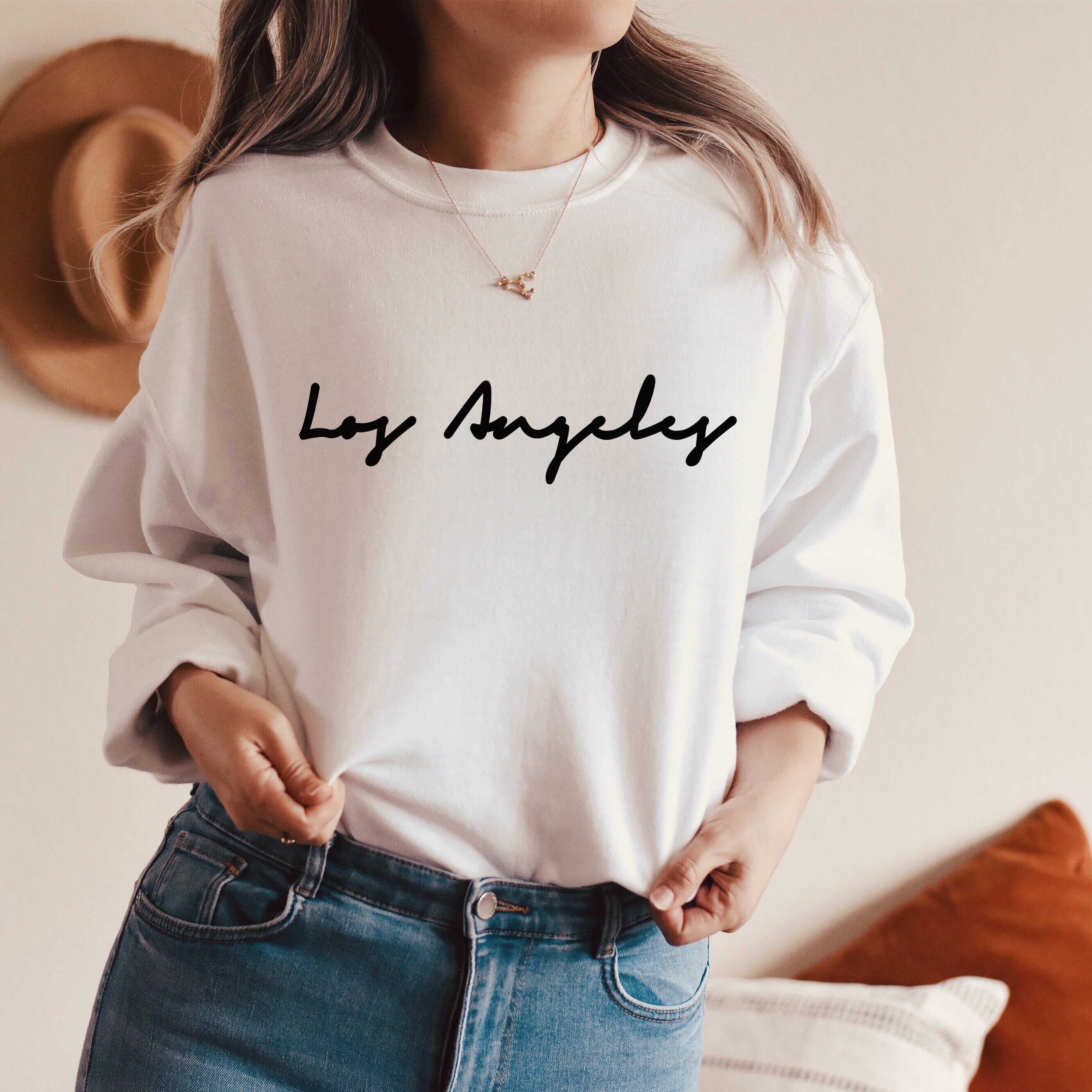 Los Angeles Sweatshirt Los Angeles Crewneck Sweatshirt Los Etsy