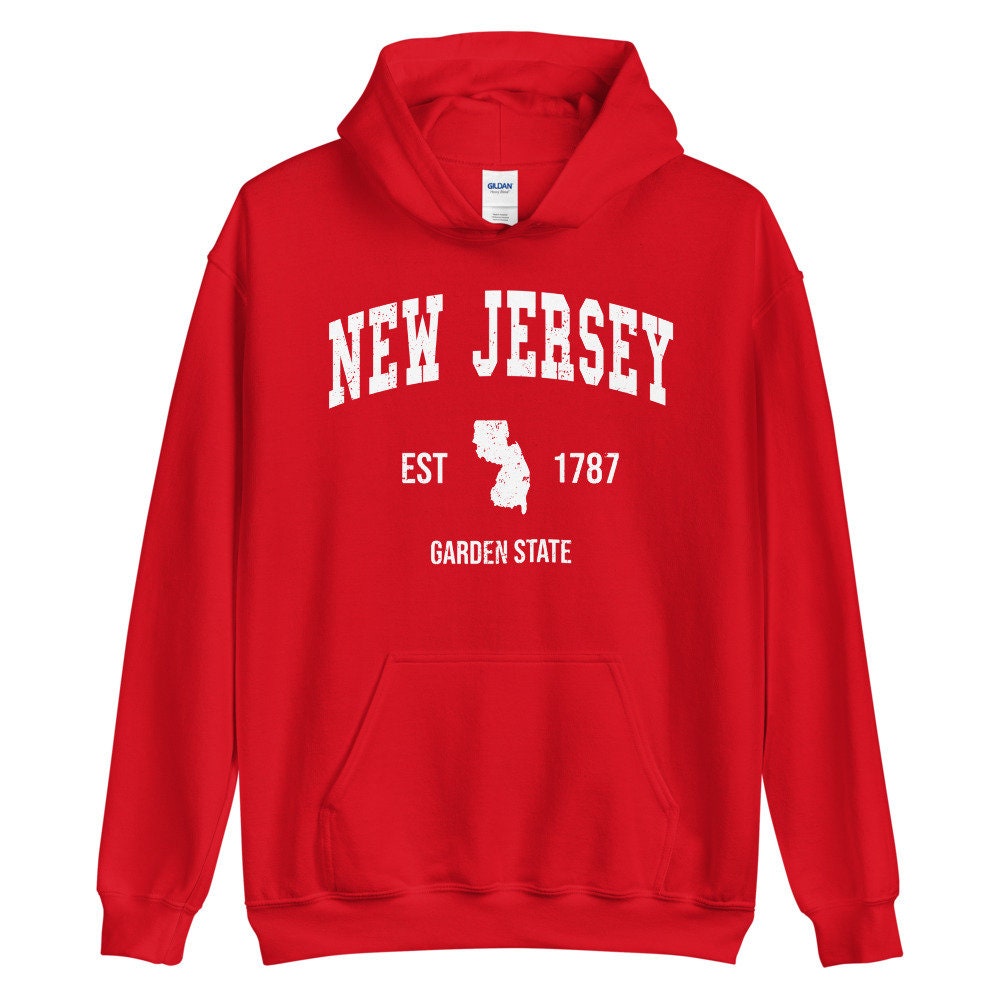 New Jersey Hoodienew Jersey Crewneck Hoodienew Jersey Etsy