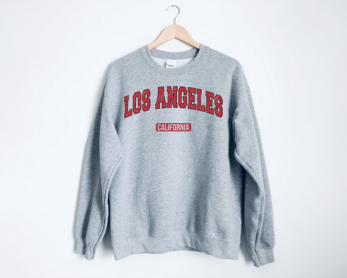 Los Angeles Sweatshirt Los Angeles Crewneck Sweatshirt Los Etsy