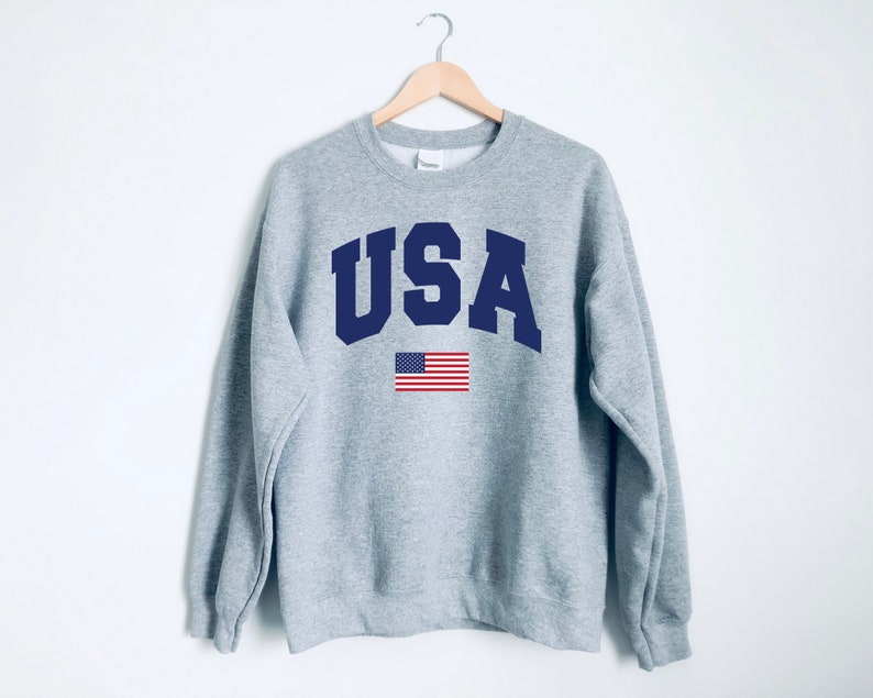 USA Crewneck Sweatshirt USA Sweatshirt july 4th Sweat Etsy