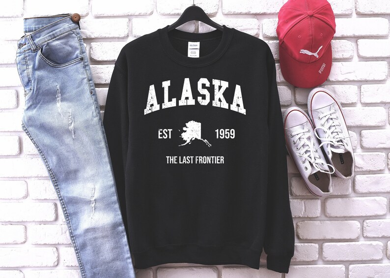 Alaska Sweatshirt Alaska Crewneck Sweatshirt Alaska Sweater Etsy