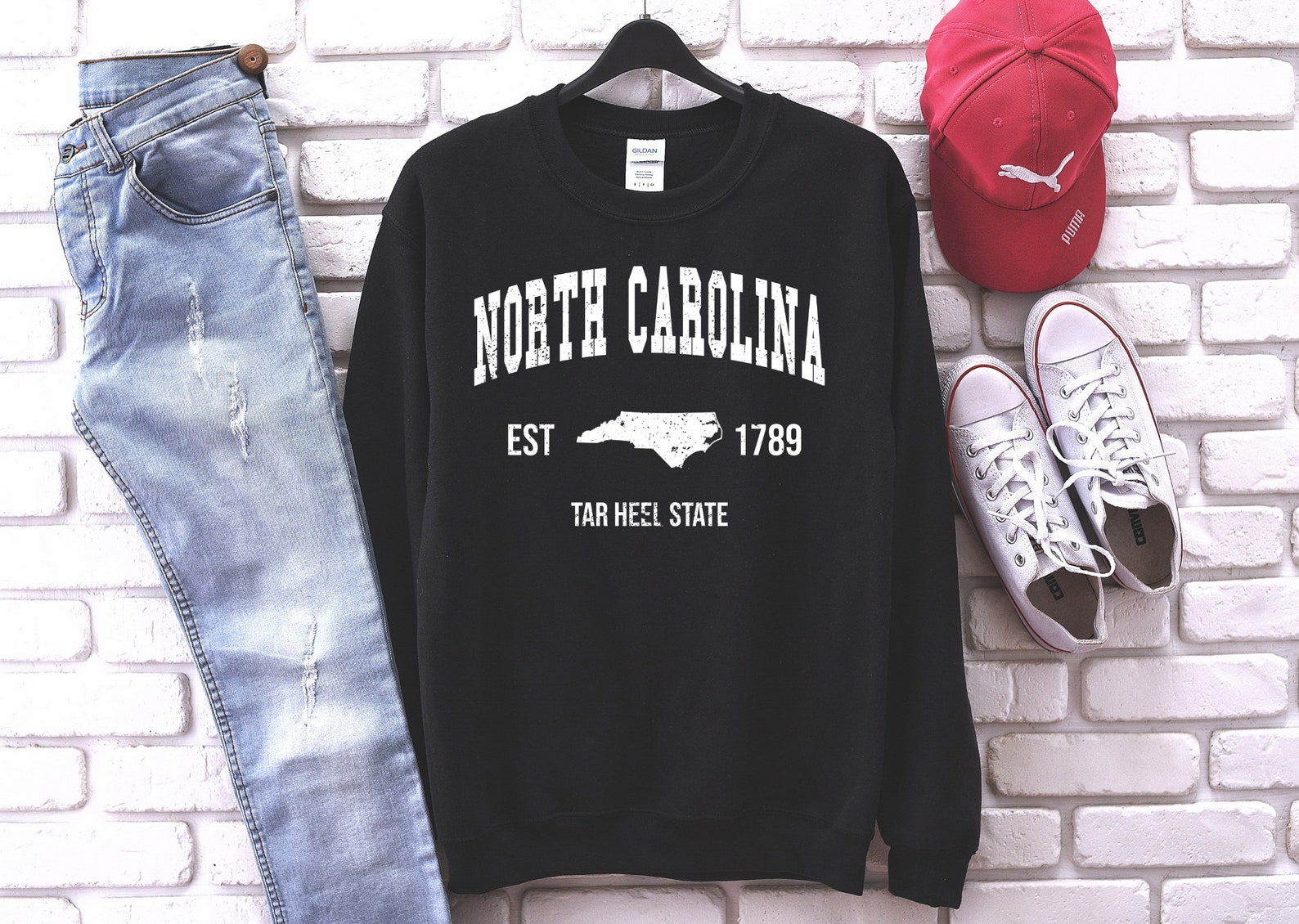 North Carolina Sweatshirt North Carolina Crewneck Sweatshirt | Etsy