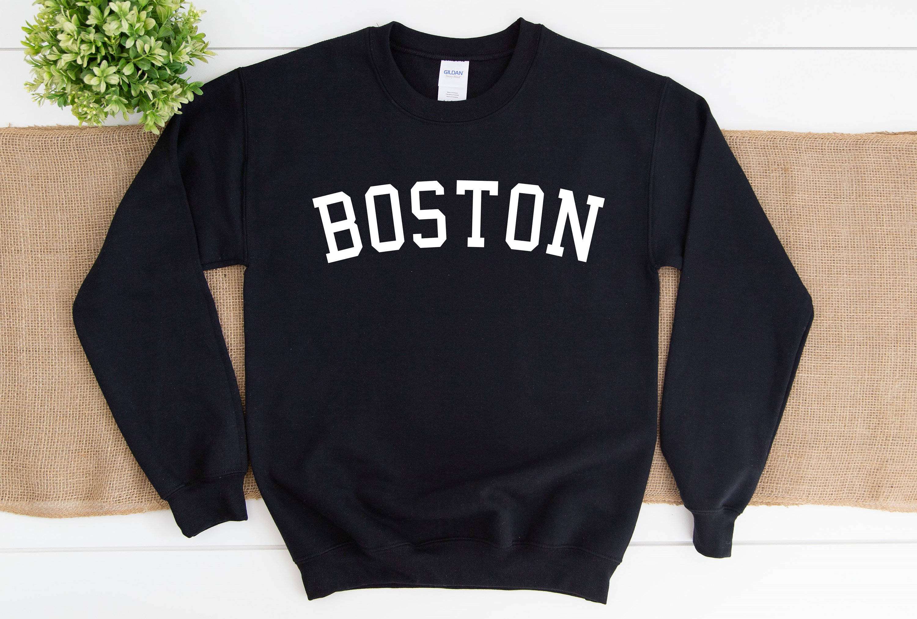 Vintage Boston Sweatshirt Crewneck History of Boston Massachusetts Pullover Size Medium.