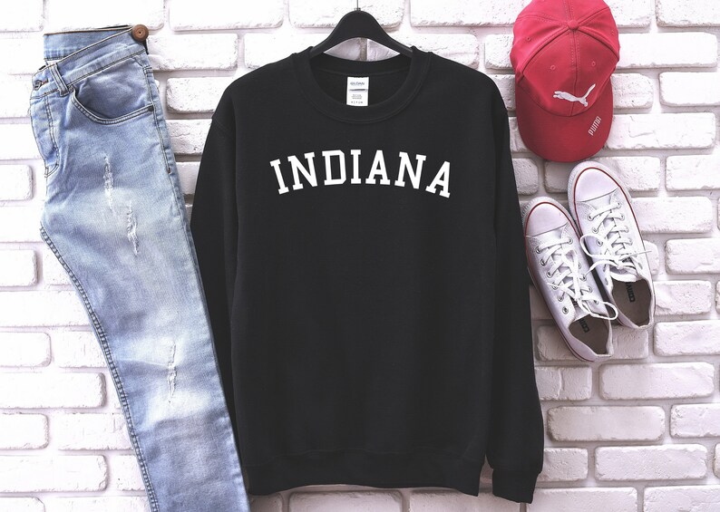Indiana Sweatshirt Indiana Crewneck Sweatshirt Indiana Etsy