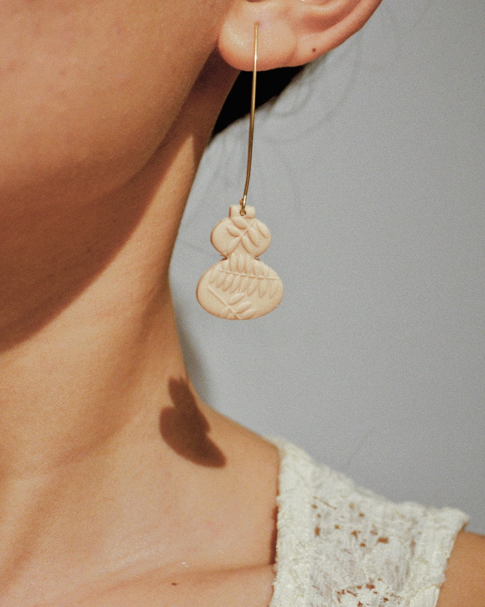 DAINTY DANGLE EARRINGS Pottery Collection Nude Earrings Etsy