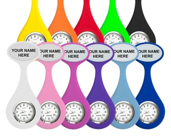 ROLSELEY Personalised Silicone Clip On Nurse FOB Watch Brooch with Pin for Doctors, Paramedics, Nurses - Perfect Nurse Gifts - 11 Colours