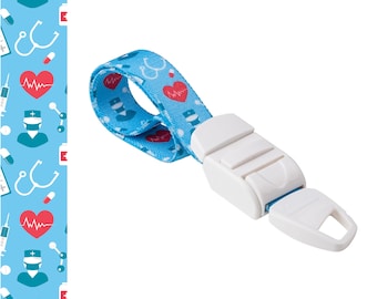 Rolseley Medical Tourniquet Sky Blue with Medic/Nurse/Doctor Pattern with ABS Plastic Buckle Latex Free for Doctors, Nurses and Paramedics
