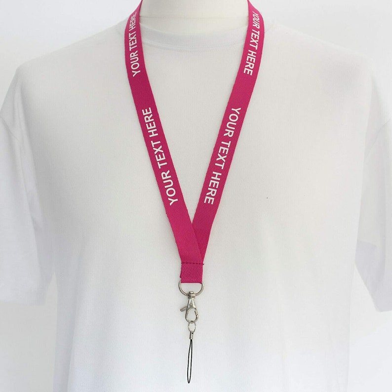 ROLSELEY Personalisierte Lanyard Umhängeband mit benutzerdefiniertem Text Weiß / Schwarz / Silber mit Sicherheit Breakaway Bild 5