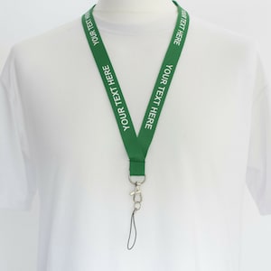 ROLSELEY Personalised Plain Lanyard Neck Strap with Printed Custom Text White/Black/Silver with Safety Breakaway image 7