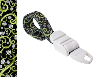 Rolseley Medical Tourniquet Black with Green Floral Pattern with ABS Plastic Buckle Latex Free for Doctors, Nurses and Paramedics