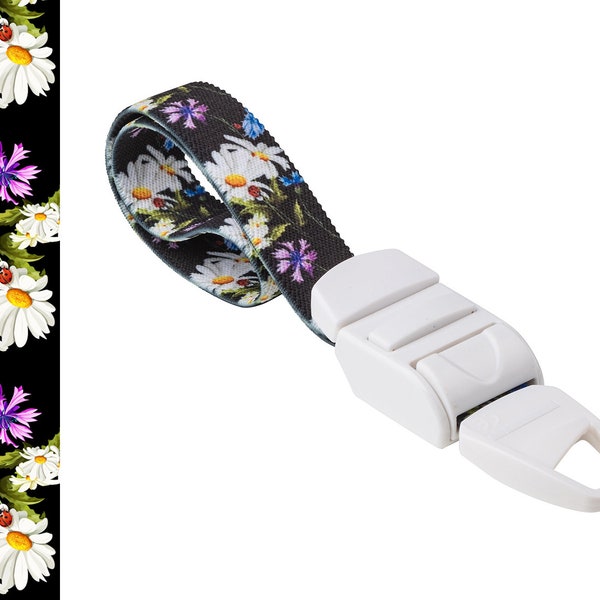 Rolseley Medical Garrot noir avec motif floral coccinelle marguerite avec boucle en plastique ABS sans latex pour médecins, infirmières et ambulanciers paramédicaux